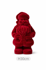 Lade das Bild in den Galerie-Viewer, Weihnachtsmann Santa Nikolaus dunkelrot beflockt H30cm+H40cm+H50cm Skulptur Poly Weihnachten Figur 3Größen wählbar
