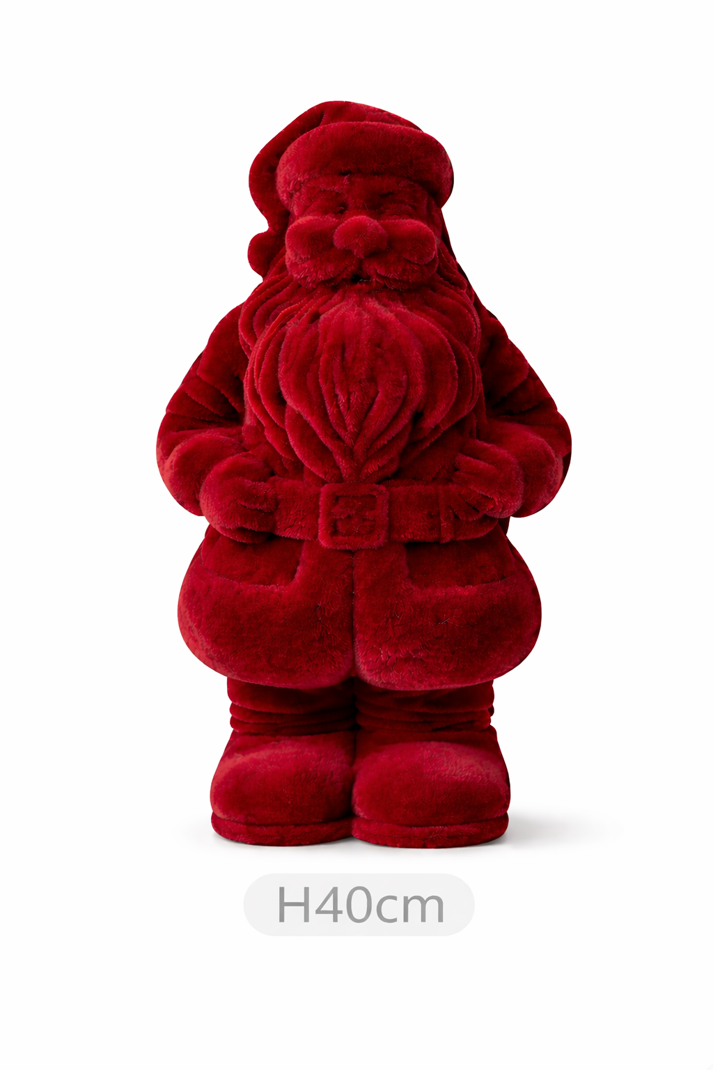 Weihnachtsmann Santa Nikolaus dunkelrot beflockt H30cm+H40cm+H50cm Skulptur Poly Weihnachten Figur 3Größen wählbar