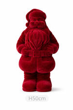 Lade das Bild in den Galerie-Viewer, Weihnachtsmann Santa Nikolaus dunkelrot beflockt H30cm+H40cm+H50cm Skulptur Poly Weihnachten Figur 3Größen wählbar
