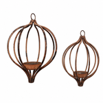 Lade das Bild in den Galerie-Viewer, Deko-Kugeln Metall zum Hängen 2er Set – African Ornament Onion Design Hängekugeln Ø10cm &amp; Ø15cm Dekoration für Garten, Terrasse, Balkon &amp; Wohnbereich
