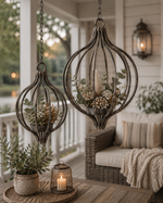 Lade das Bild in den Galerie-Viewer, Deko-Kugeln Metall zum Hängen 2er Set – Zebra Ornament Onion Design Hängekugeln Ø10cm &amp; Ø15cm Dekoration für Garten, Terrasse, Balkon &amp; Wohnbereich
