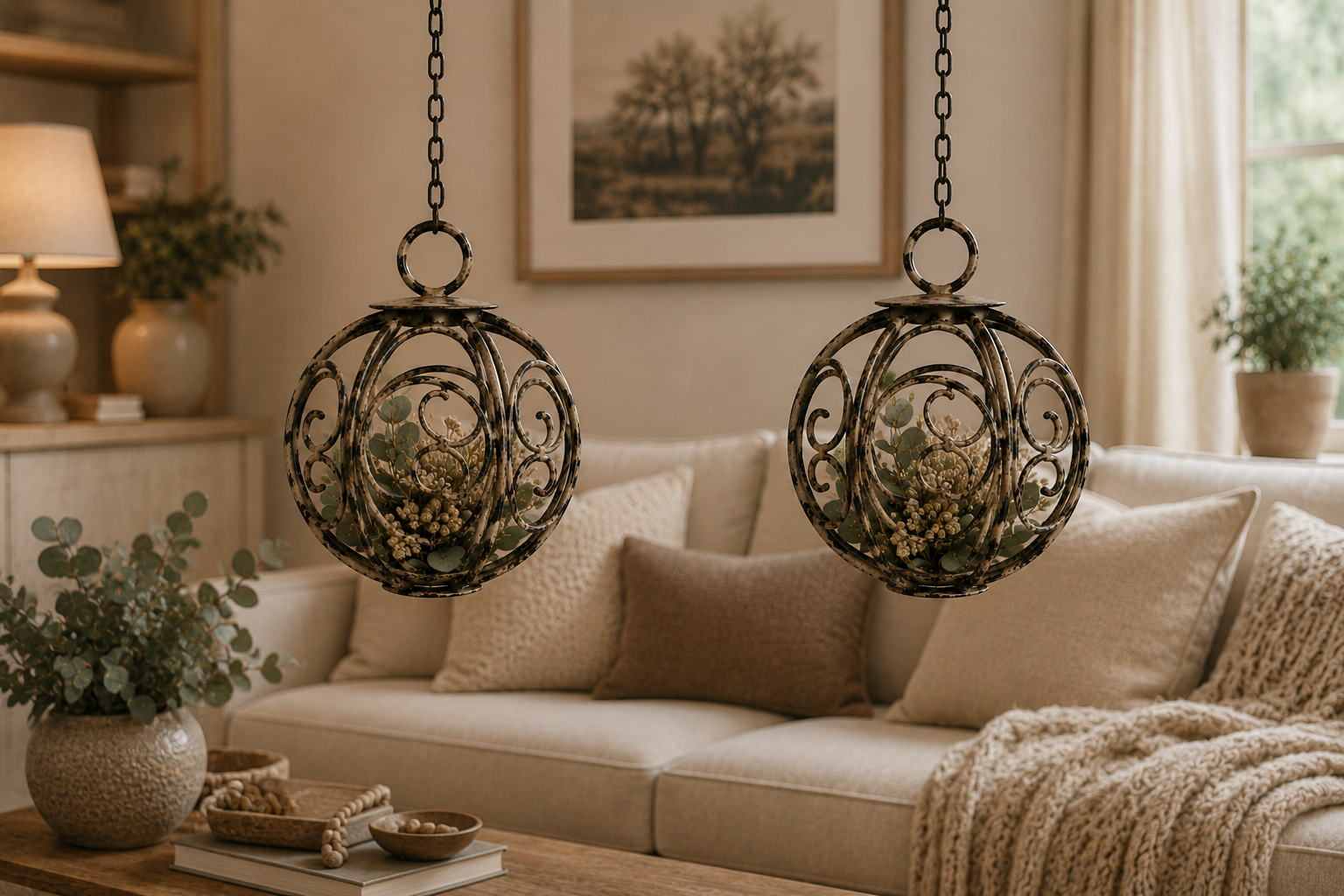 Deko-Kugeln Metall zum Hängen 2er Set Zebra Ornament Design Ø8cm Dekorative Hängekugeln für Garten, Balkon, Terrasse & Wohnbereich