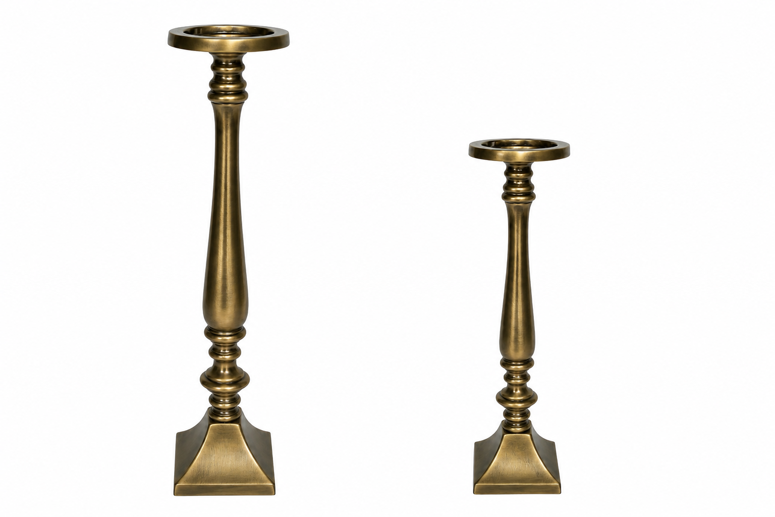 Kerzenständer bronze H28cm & H35cm Eleganter Kerzenleuchter mit Trumpet Base – Metall Kerzenhalter für Kerze 2Größen wählbar