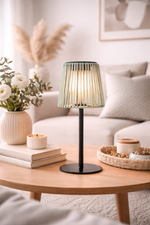 Lade das Bild in den Galerie-Viewer, Solarlampe Grün-Schwarz Ø12 x H32cm LED Gartenleuchte warmweiß Solar Tischleuchte für Garten, Balkon &amp; Terrasse inkl. 1x AA Batterie wetterfest
