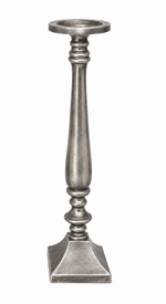 Lade das Bild in den Galerie-Viewer, Kerzenständer Nickel konisch mit Ringen – Eleganter Kerzenleuchter aus Metall – H56 cm &amp; H67 cm – Moderner Bodenleuchter für Wohnzimmer, Flur &amp; Esszimmer 2Größen wählbar
