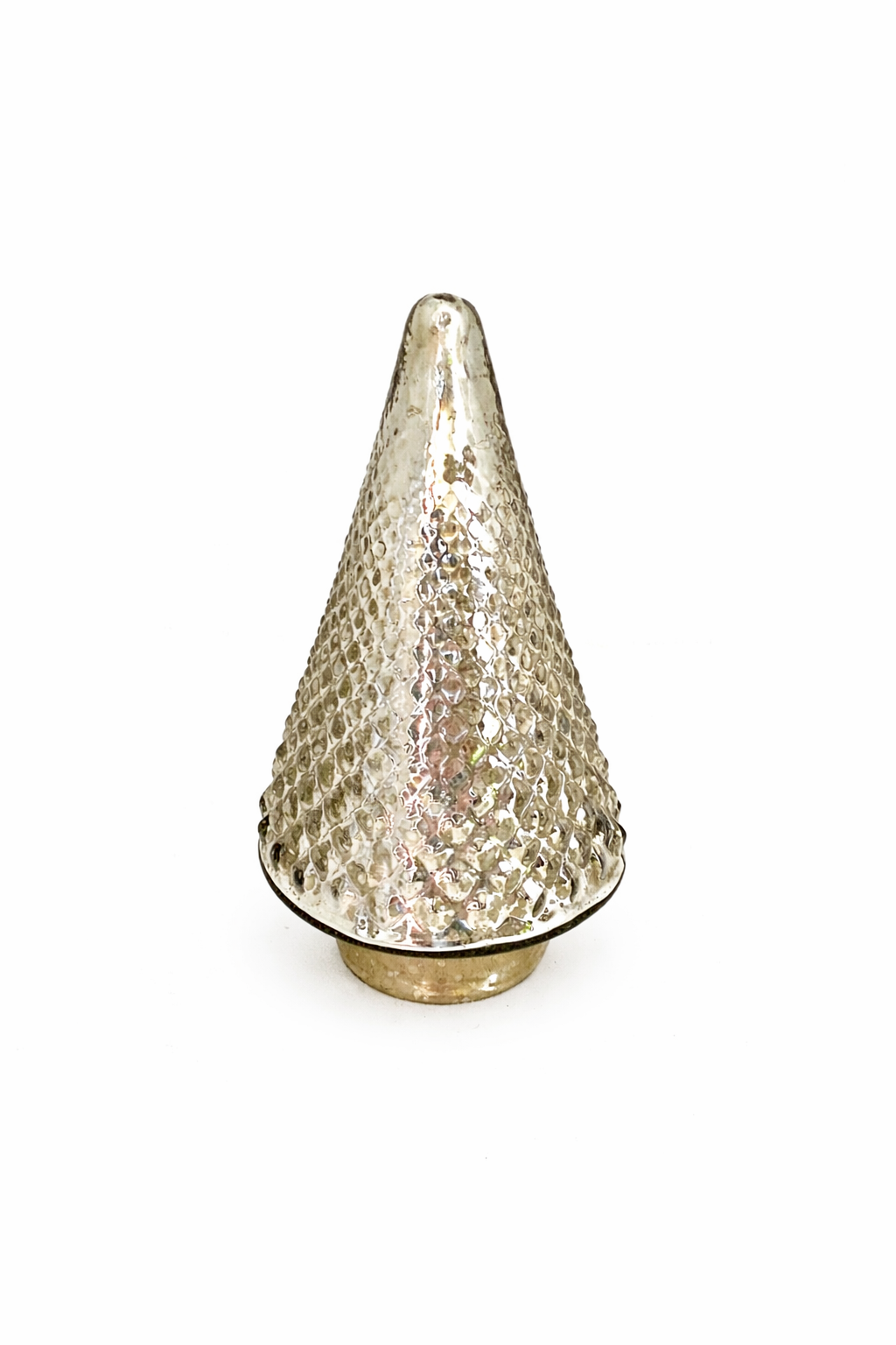 Glas Pyramide silber Ø13cm H23cm