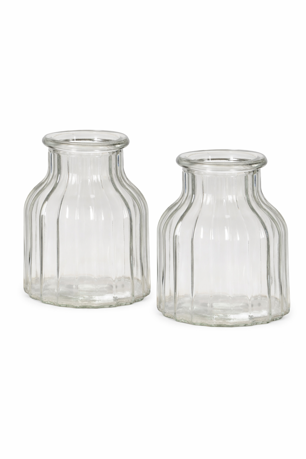 2x Glasvase Vase klar Ø11cm H15cm Tischvase