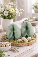 Lade das Bild in den Galerie-Viewer, Osterei Waben-Optik Ø8 H10cm 2er Set Osterschmuck Papier&amp;Pappe mint
