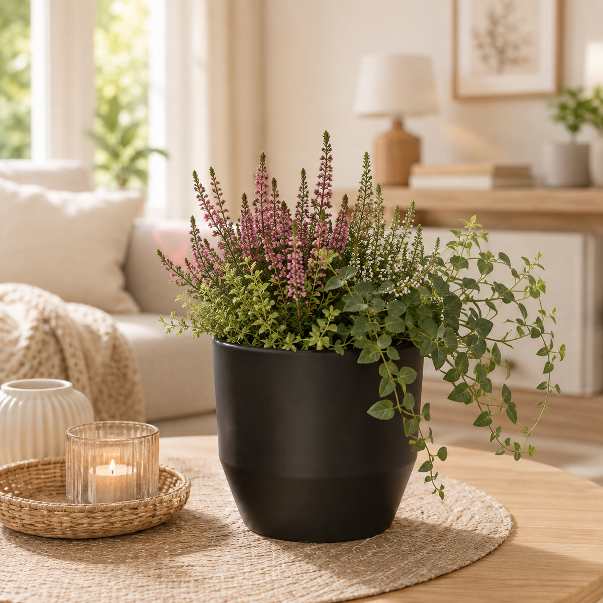 Blumentopf Keramik schwarz Pflanztopf Übertopf Ø12cm-16cm 3Größen wählbar