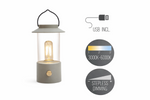 Lade das Bild in den Galerie-Viewer, LED Laterne IP44 Warmweiß dimmbar USB matt olive 9x H24cm Warmweißes Licht, stufenlos dimmbar, IP44, USB-Anschluss Innen &amp; Außen
