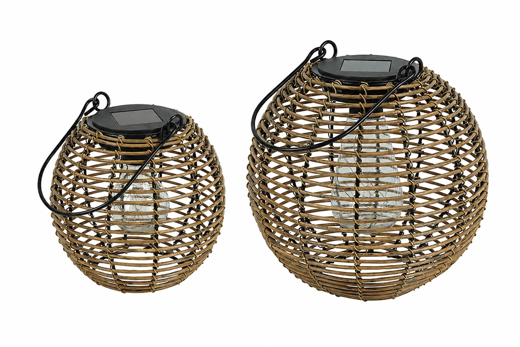 Solar Hängelampe Eliya 15 cm+19 cm – LED Solarlaterne für Garten, natur 2Größen wählbar (Kopie)