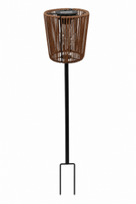 Lade das Bild in den Galerie-Viewer, Solar Gartenstecker Jerard Natur 70 cm – LED Solarleuchte mit 10 warmweißen LEDs – IP44, dekorative Solar Gartenbeleuchtung für Beete, Wege, Rasen &amp; Terrasse
