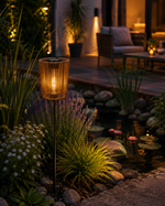 Lade das Bild in den Galerie-Viewer, Solar Gartenstecker Jerard Natur 70 cm – LED Solarleuchte mit 10 warmweißen LEDs – IP44, dekorative Solar Gartenbeleuchtung für Beete, Wege, Rasen &amp; Terrasse
