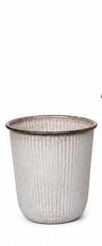 Kübel Metall Pflanzgefäß creme Pflanztopf Ø26+28+32cm Blumenkübel Pflanzschale Blumentopf Garten 3Größen wählbar