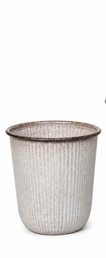 Lade das Bild in den Galerie-Viewer, Kübel Metall Pflanzgefäß creme Pflanztopf Ø26+28+32cm Blumenkübel Pflanzschale Blumentopf Garten 3Größen wählbar
