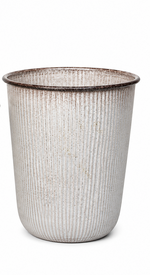 Lade das Bild in den Galerie-Viewer, Kübel Metall Pflanzgefäß creme Pflanztopf Ø26+28+32cm Blumenkübel Pflanzschale Blumentopf Garten 3Größen wählbar
