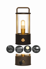 Lade das Bild in den Galerie-Viewer, LED Laterne IP44 Warmweiß dimmbar USB matt schwarz 11x H25cm Warmweißes Licht, stufenlos dimmbar, IP44, USB-Anschluss Innen &amp; Außen
