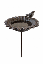 Lade das Bild in den Galerie-Viewer, Vogeltränke Vogel Futterplatz 1Vogel Gusseisen barun Ø11cm H74cm Futterstation Vogelbad
