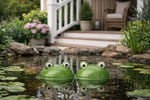 Lade das Bild in den Galerie-Viewer, Frosch Porzellan 2er Set schwimmend Teich grün Miniteich Garten Ø7,5x8cm H6cm Gartenteich

