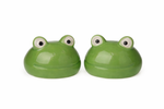 Lade das Bild in den Galerie-Viewer, Frosch Porzellan 2er Set schwimmend Teich grün Miniteich Garten Ø7,5x8cm H6cm Gartenteich
