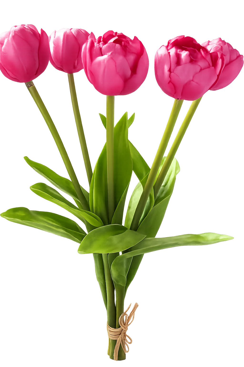 Tulpenbund Real Touch 43cm rosa Paeonientulpen künstliche Blumen 5Blüten