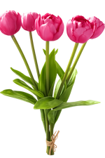 Lade das Bild in den Galerie-Viewer, Tulpenbund Real Touch 43cm rosa Paeonientulpen künstliche Blumen 5Blüten
