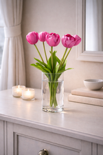 Lade das Bild in den Galerie-Viewer, Tulpenbund Real Touch 43cm rosa Paeonientulpen künstliche Blumen 5Blüten
