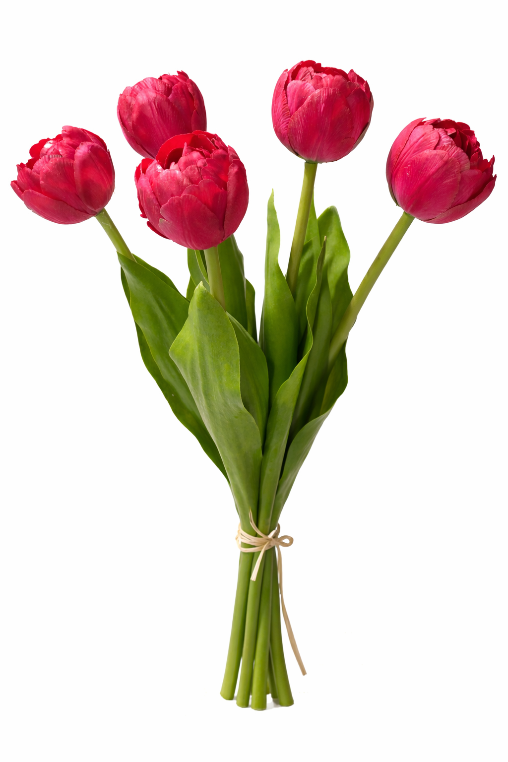 Tulpenbund Real Touch 43cm fuchsia Paeonientulpen künstliche Blumen 5Blüten
