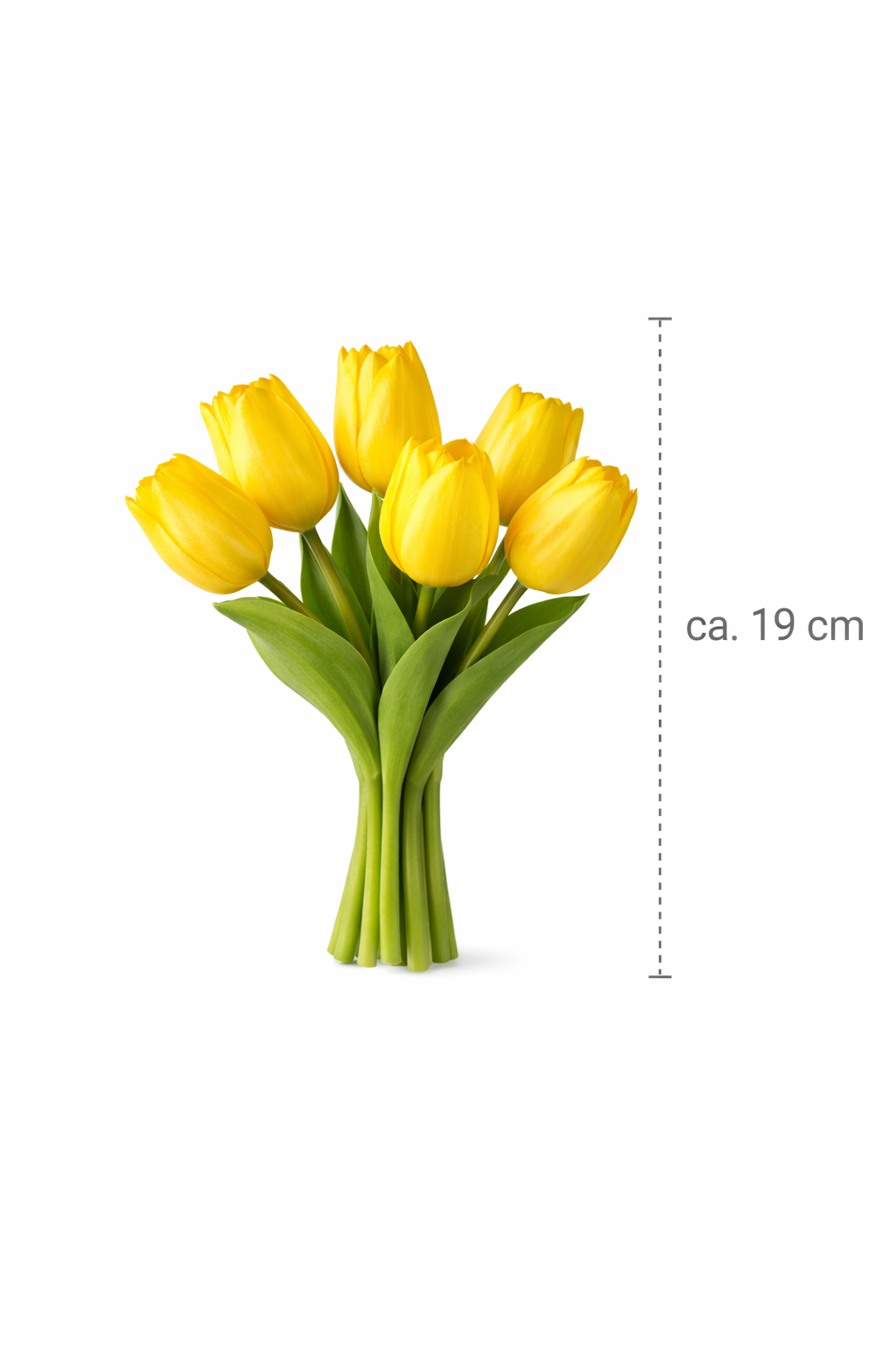 6x Tulpen künstlich mini L19cm Real Touch Kunstblumen gelb Frühling Deko