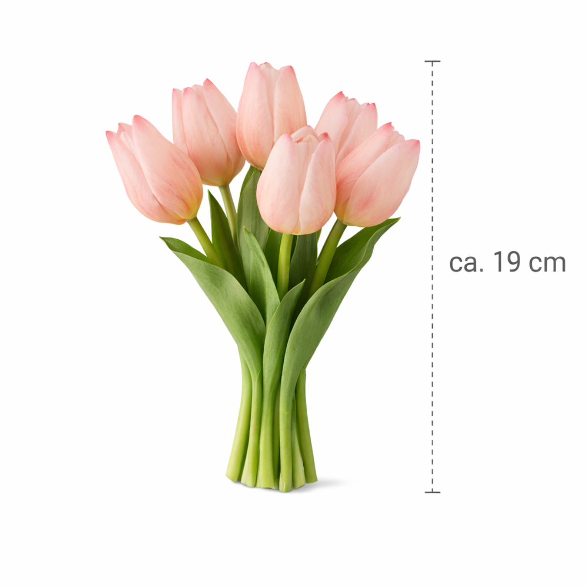 6x Tulpen künstlich mini L19cm Real Touch Kunstblumen hellrosa Frühlin – finehomegarden