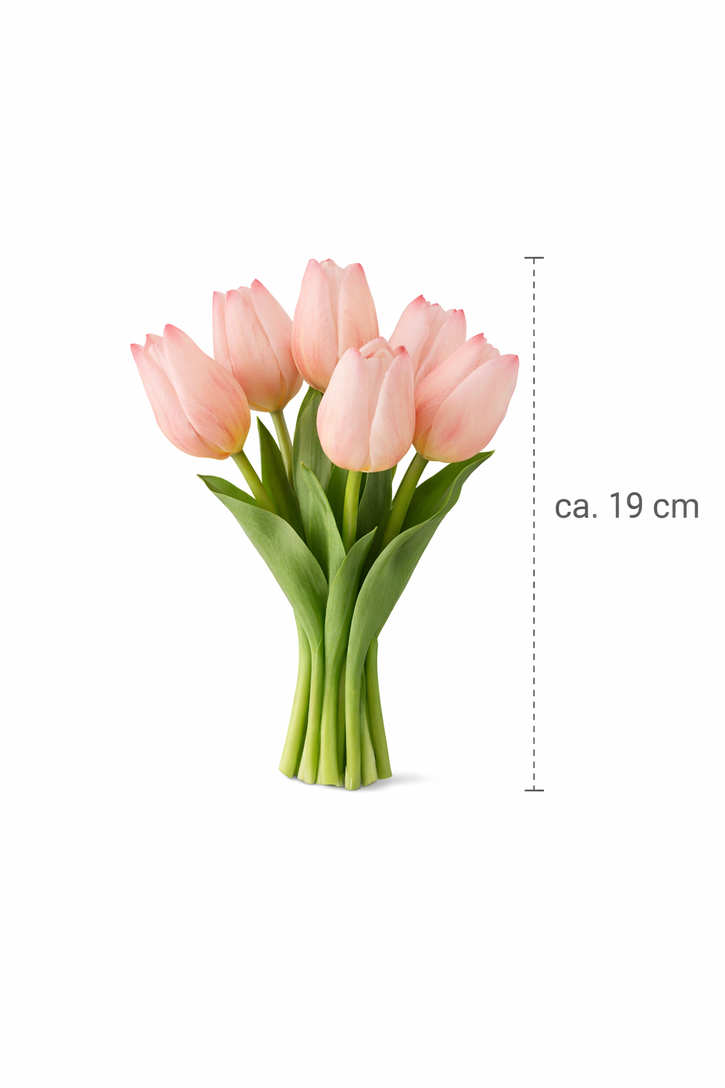 6x Tulpen künstlich mini L19cm Real Touch Kunstblumen hellrosa Frühling Deko