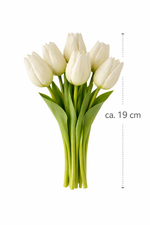 Lade das Bild in den Galerie-Viewer, 6x Tulpen künstlich mini L19cm Real Touch Kunstblumen weiss Frühling Deko
