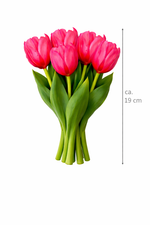 Lade das Bild in den Galerie-Viewer, 6x Tulpen künstlich mini L19cm Real Touch Kunstblumen pink Frühling Deko
