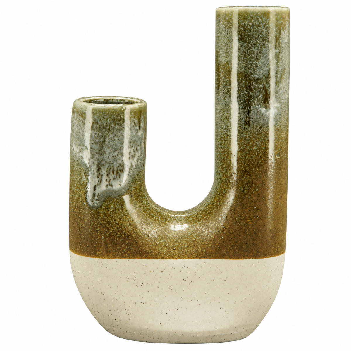 Vase Stone „ECOLO“ grün/natur Ø14 x 5,5 cm, Höhe 23 cm Dekorative Vase in Steinoptik Grün/Natur für moderne Wohnräume