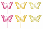 Lade das Bild in den Galerie-Viewer, Schmetterling Metall am Stab – 15 cm Schmetterling, Gesamtlänge 60 cm – Gelb, Pink &amp; Zitrone – Dekostecker für Garten &amp; Balkon (farblich sortiert)
