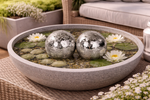Lade das Bild in den Galerie-Viewer, Schwimmkugel 2fach sort. Silber Ø4cm/Ø6cm/Ø8cm Blüten Porzellan Gartendekoration Schwimmende Deko Kugeln für Teich, Brunnen &amp; Wasserschalen Elegante Garten Deko 3Größen wählbar
