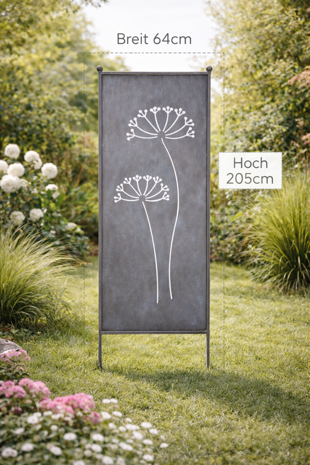 Stele Dolde grau Metall in 3 Größen wählbar