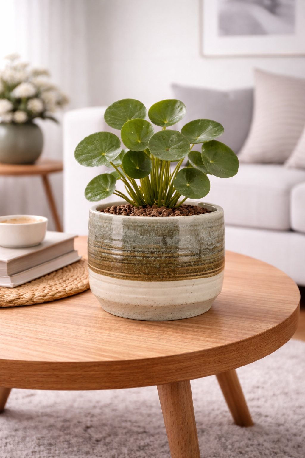 Blumentopf Übertopf Stone "ECOLO" grün/natur Ø8cm + 13cm H7,5cm + 11cm 2Größen wählbar