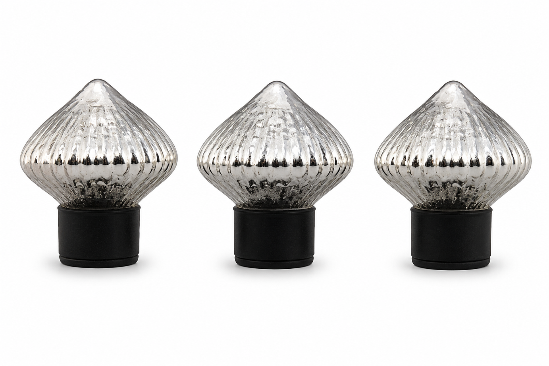 Glas-Schwimmlinse silber 3er Set Schwimmende Teichdekoration aus Glas Ø 6,5cm Dekokugeln für Miniteich Wasserschale Gartenteich und Terrasse