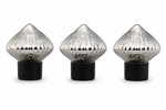 Lade das Bild in den Galerie-Viewer, Glas-Schwimmlinse silber 3er Set Schwimmende Teichdekoration aus Glas Ø 6,5cm Dekokugeln für Miniteich Wasserschale Gartenteich und Terrasse
