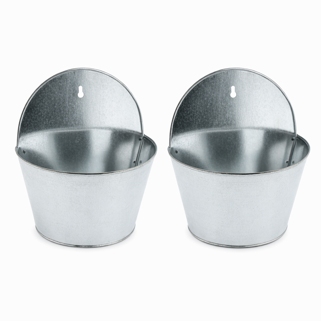 Zink Wandampel Wandtopf 2erSet Metall Pflanzgefäß 19x105cm H11,5/20cmcm