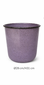 Lade das Bild in den Galerie-Viewer, Pflanzkübel Metall Kübel Pflanzgefäß violett Pflanztopf Ø26+28+32cm Blumenkübel  Pflanzschale Blumentopf Garten 3Größen wählbar
