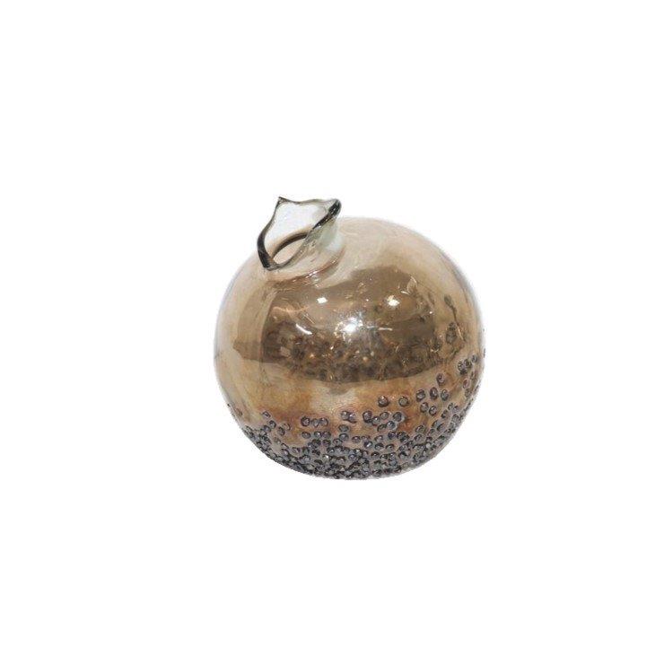 Kugelvase Vase Glas braun half crinkled Ø10+13cm 2Größen wählbar