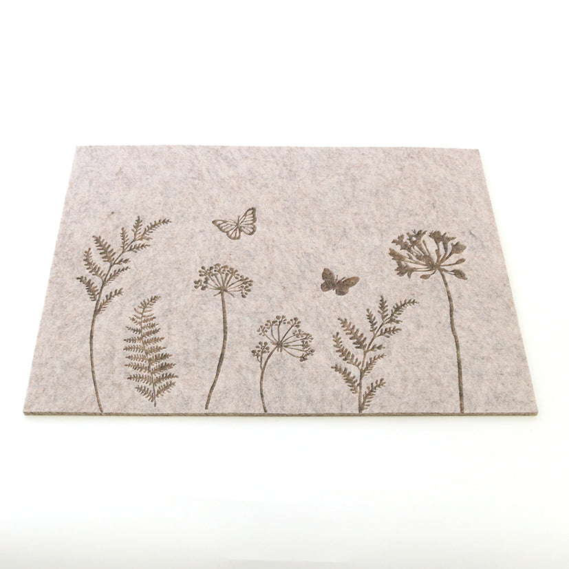 Platzset Wildblume Filz natur 35x45cm