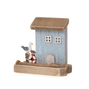 Maritim Deko Strandhaus Möwe Shabby Meer See Küste 13x5cm H13cm Strandhütte
