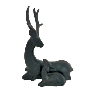 Rentier Figur Skulptur Trigonal Metall schwarz 20x B11cm H19cm