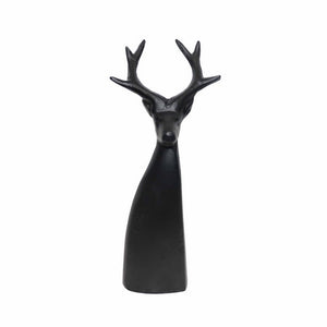 Rentier Figur Skulptur Trigonal Metall schwarz 11x B9cm H29cm