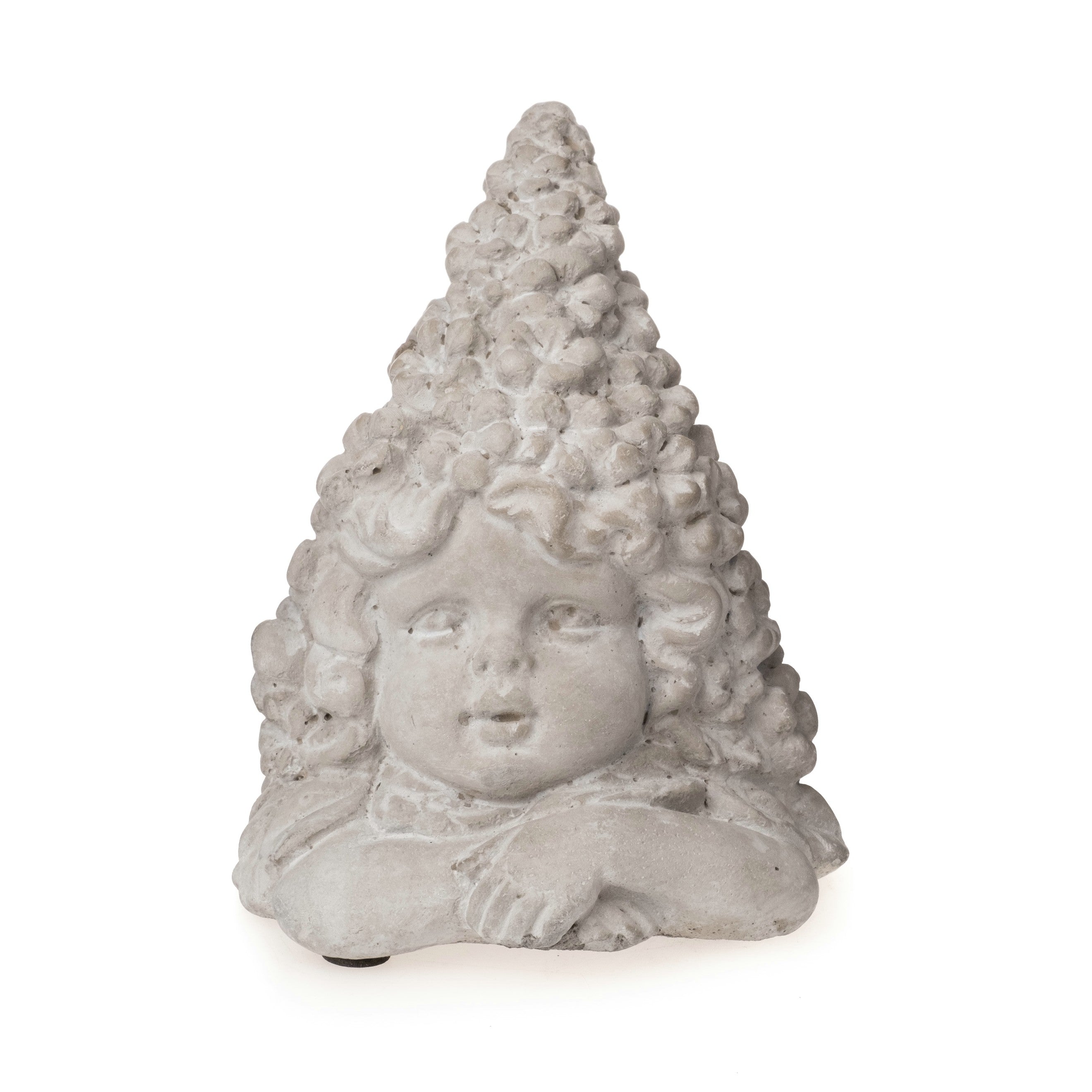 Fee Gartendeko Figuren Gartenfiguren Ø11,5x11cm H14cm Statue Elfen Skulptur Zement grau gewischt