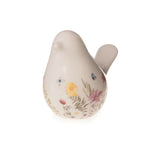 Lade das Bild in den Galerie-Viewer, Vogel Frühling 2erSet Figur weiß-bunt Blumenmuster H7,5cm + H10cm Keramik Skulptur Landhaus 2Größen wählbar
