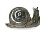 Lade das Bild in den Galerie-Viewer, Schnecke grau/grün Steingut glasiert Figur Skulptur Garten 30x14cm H17cm
